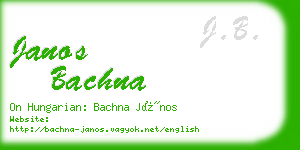 janos bachna business card